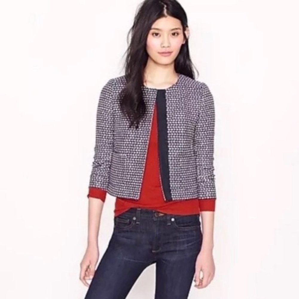 J.Crew Tweed and Silk Jacket 8 Med